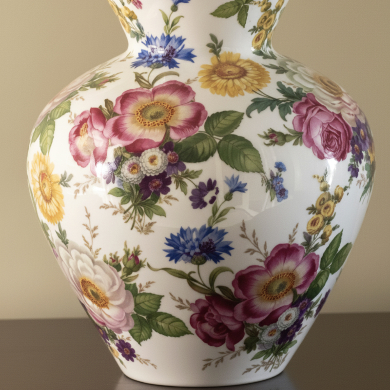 Jarrón de porcelana blanca