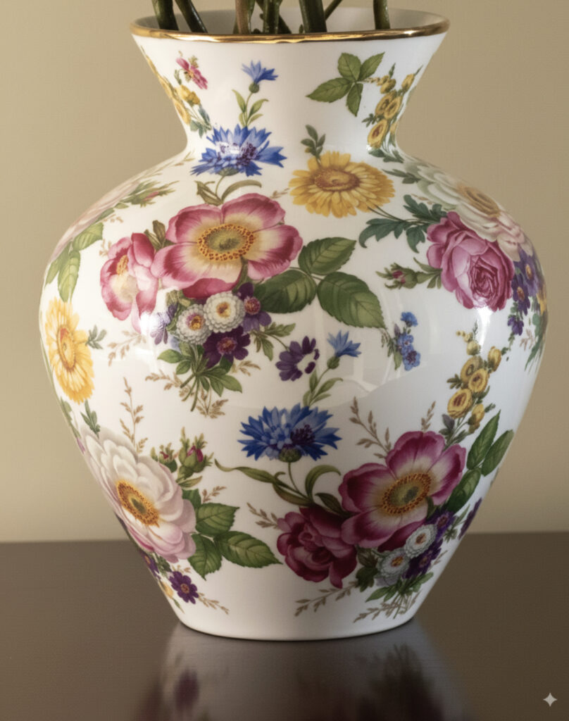 Jarrón de porcelana blanca