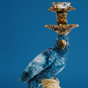 Candelabro Loro Azul